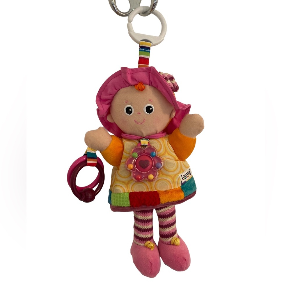 Lamaze My Friend Emily Doll Plush Baby Girl Pink Crinkle Rattle Activity toy